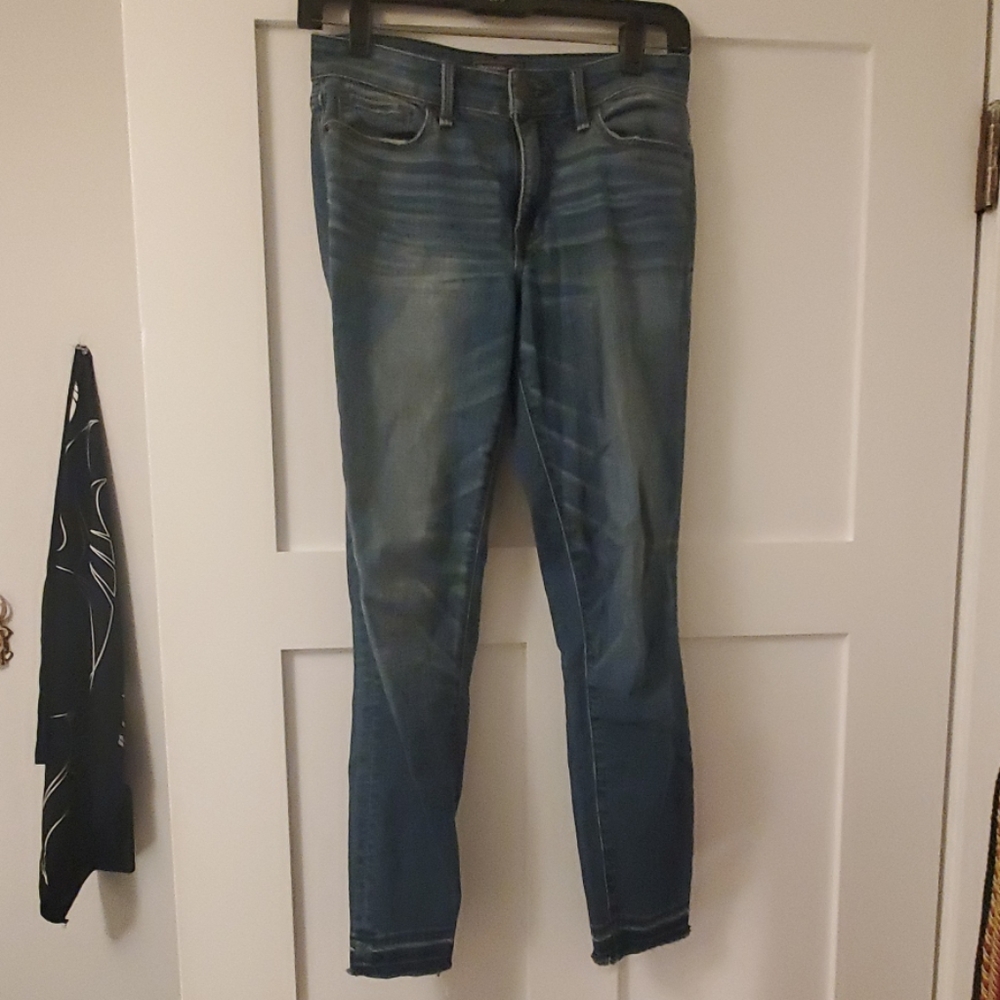 abercrombie dark wash ankle crop skinny jeans